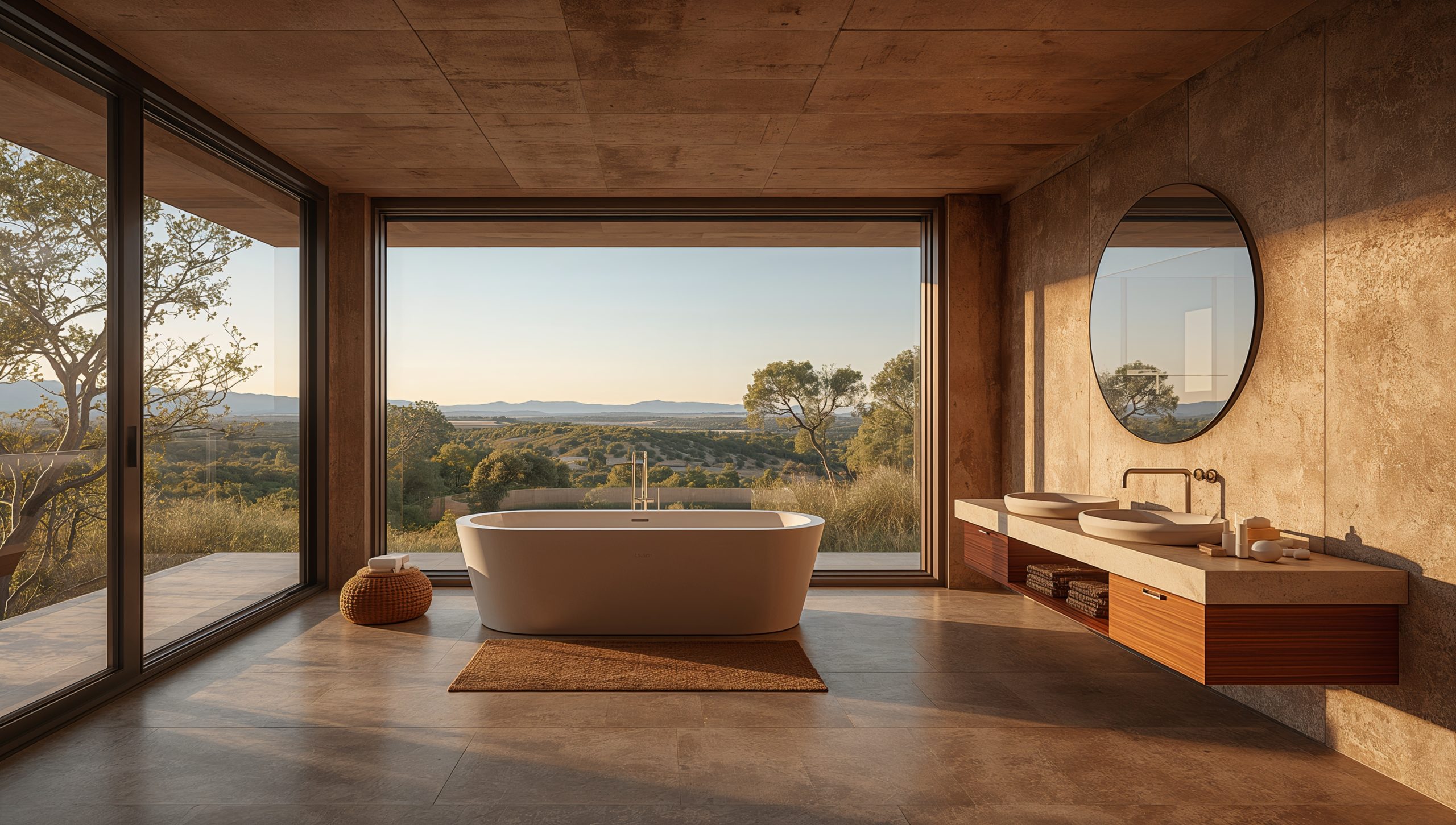 Lucid Origin Ultraluxury real estate photograph A bathroom in 3